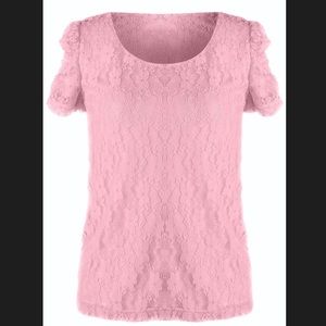 Jon & Anna blush colored lace top